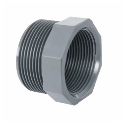 ניפל מעבר PVC (מקטין) קצר - הברגה "1 (צול אחד) זכר ל-"1/4 (רבע צול) נקבה