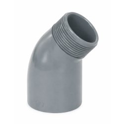 זווית 45 מעלות PVC (מעורבת) - 50 מ"מ (הדבקה) ל-1 1/2" (צול וחצי) הברגה זכר