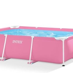 בריכה מלבנית צינורות בצבע ורוד מידות 220X150X60 דגם INTEX 28266