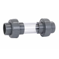 זכוכית ראייה (עין ראייה) PVC עם רקורדים - 63 מ"מ (2" שני צול) PN-10