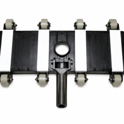 ראש שואב קרקעית גמיש מקצועי 35 ס"מ לבריכות בטון עם גלגלים רכים וידית סגסוגת אבץ