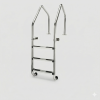 סולם כניסה לבריכה 3 שלבים מנירוסטה איכותית בעיצוב זוויתי רחב