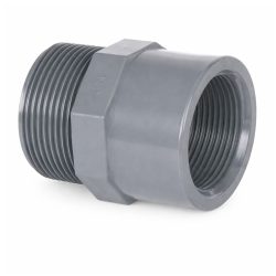 מצמצם הברגה ארוך זכר נקבה 1½ × 3/4 אינץ PVC