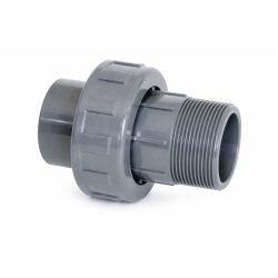 רקורד (מחבר רב-חוליה) PVC מעורב מקטין - 40 מ"מ (הדבקה) ל-1 1/2" (צול וחצי) הברגה זכר