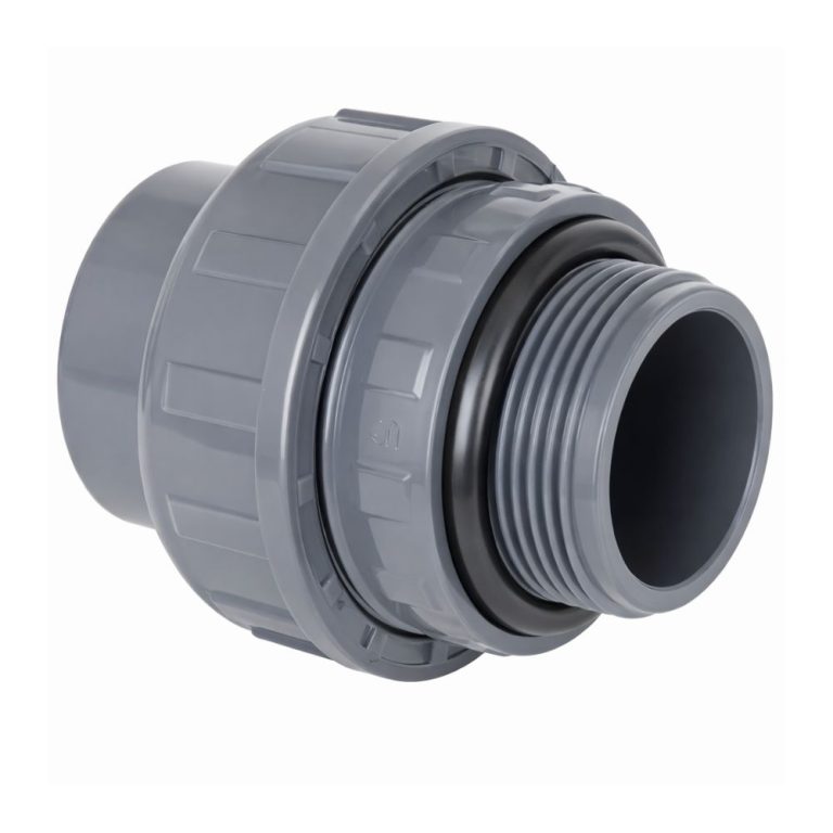 רקורד (מחבר רב-חוליה) PVC מעורב עם אטם (O-Ring) - 50 מ"מ (הדבקה) ל-1 1/2" (צול וחצי) הברגה זכר