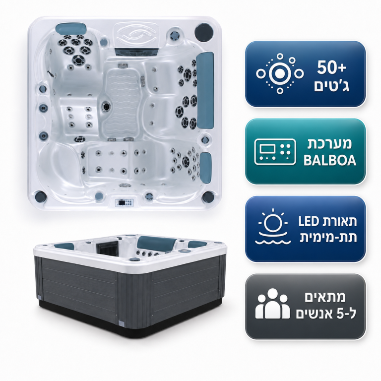 ג'קוזי קומפקטי ל-5 אנשים 200x200 ס"מ - דגם Lunaris 662