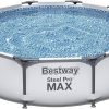 דגם 56406 של חברת בסטוואי (Bestway) הוא בריכת עמודים עגולה מסדרת Steel Pro MAX